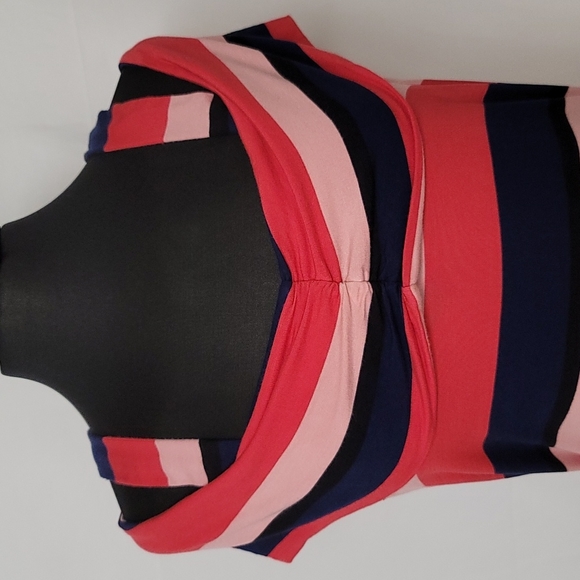 Red Multi-Stripe Maternity Dress - Picture 3 of 8